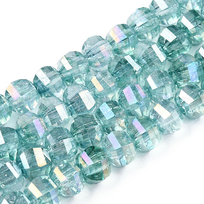 Transparent Electroplate Glass Beads Strands US-EGLA-N006-078C-1