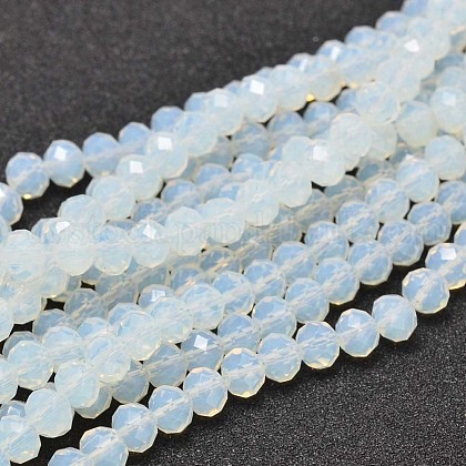 Faceted Rondelle Glass Beads Strands US-GLAA-I033-6mm-28-1