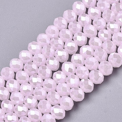 Electroplate Glass Beads Strands US-EGLA-A034-J4mm-A09-1