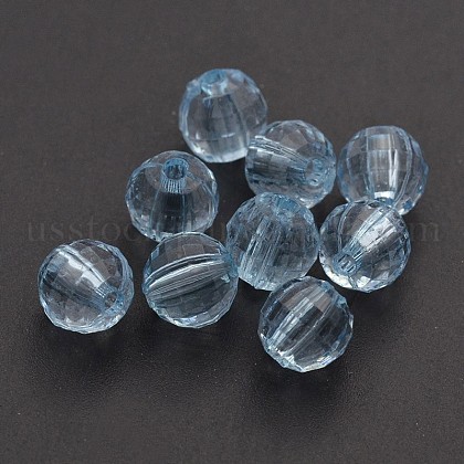 Faceted Round Transparent Acrylic Beads US-TACR-P053-16mm-25K-1