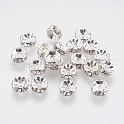 Brass Rhinestone Spacer Beads US-RB-A003-8MM-S-1