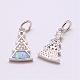 Brass Micro Pave Grade AAA Cubic Zirconia Charms US-ZIRC-G093-18-NR-2