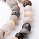 Frosted Round Natural Bamboo Leaf Agate Bead Strands US-G-J346-32-6mm-1