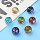 Flower Picture Transparent Glass Round Beads US-GFB-R004-14mm-M20-5