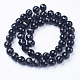 Faceted Black Glass Round Bead Strands US-X-GLAA-R095-12mm-08-3