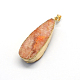 Plated Natural  Druzy Agate Pendants US-G-R275-04-3