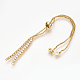Adjustable Brass Micro Pave Cubic Zirconia Chain Bracelet Making US-ZIRC-T004-39G-3