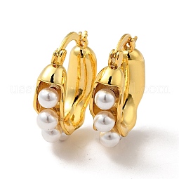 ABS Imitation Pearl Beaded Thick Hoop Earrings