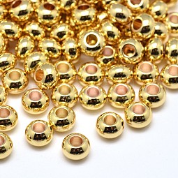 Brass Flat Round Spacer Beads US-KK-M085-18G-NR