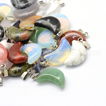 Moon Natural & Synthetic Mixed Stone Pendants US-G-Q369-M-1