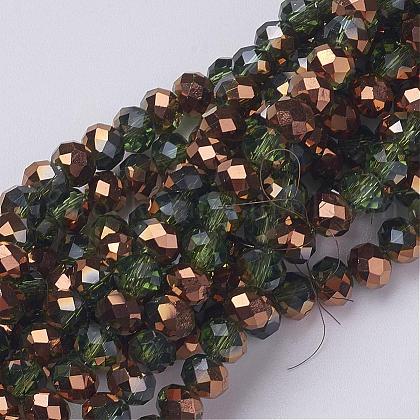 Electroplate Glass Beads Strands US-GR6MMY-15C-1