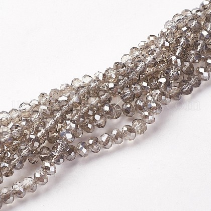 Electroplate Glass Beads Strands US-GR6MMY-01S-1