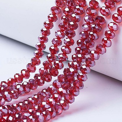 Electroplate Glass Beads Strands US-EGLA-A034-T2mm-A06-1