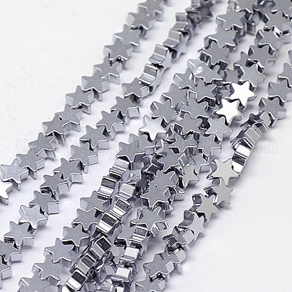 Electroplate Non-magnetic Synthetic Hematite Beads Strands US-G-J173-4x4mm-02-1
