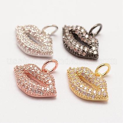 Brass Micro Pave Grade AAA Cubic Zirconia Charms US-ZIRC-G090-43-NR-1