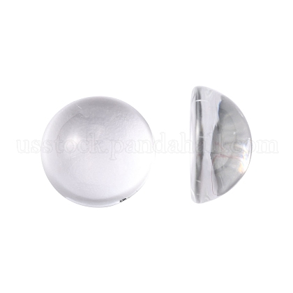 Transparent Half Round Glass Cabochons US-GGLA-R027-12mm-1