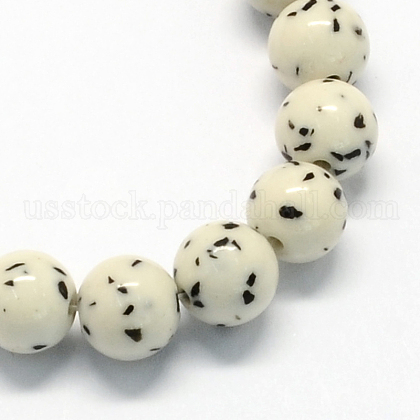 Synthetic Gemstone Beads Strands US-G-R271-10mm-Y29-1