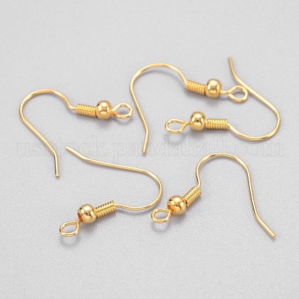 Golden Brass Earring Hooks Ear Wire Hooks US-X-KK-Q261-5-1