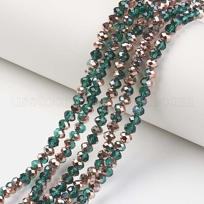 Electroplate Transparent Glass Beads Strands US-EGLA-A034-T6mm-N17-1