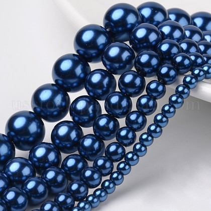 Dyed Glass Pearl Round Beads Strands US-HY-X0001-11-1