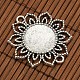 Tibetan Style Alloy Flower Connector Cabochon Bezel Settings and Flat Round Transparent Glass Cabochons US-DIY-X0204-AS-2
