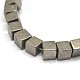 Cube Natural Pyrite Beads Strands US-G-I126-17-4x4mm-3