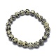 Natural Dalmatian Jasper Bead Stretch Bracelets US-BJEW-K212-C-014-2