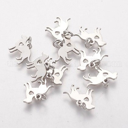 304 Stainless Steel Puppy Pendants US-STAS-Q201-T464S-1