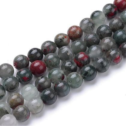 Natural African Bloodstone Beads Strands US-G-R345-8mm-50-1