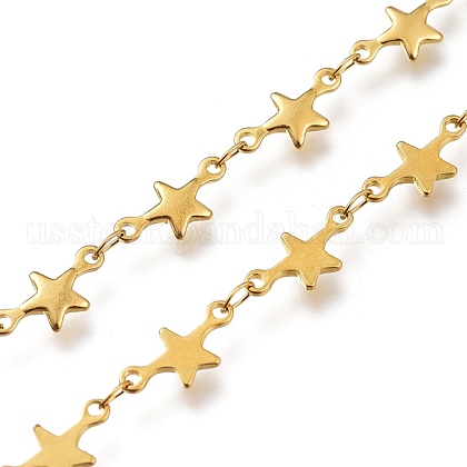 304 Stainless Steel Star Link Chains US-CHS-M003-06G-1