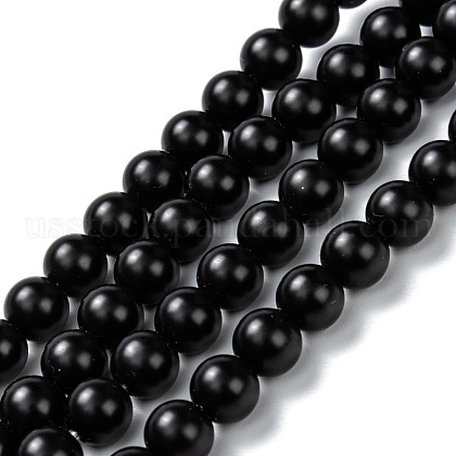Natural Black Onyx Beads Strands US-G-Z024-01B-1