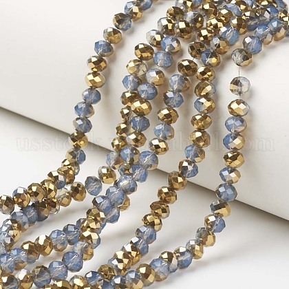 Electroplate Glass Beads Strands US-EGLA-A034-J6mm-O06-1
