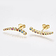 Brass Micro Pave Cubic Zirconia(Random Mixed Color) Ear Studs US-EJEW-S201-90-2