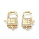 Brass Micro Pave Clear Cubic Zirconia Lobster Claw Clasps US-ZIRC-Q024-21G-2