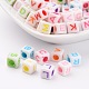 Mixed Color Acrylic Letter Cube Floating Charms Beads for Chunky Necklace Jewelry US-X-SACR-531-M-1