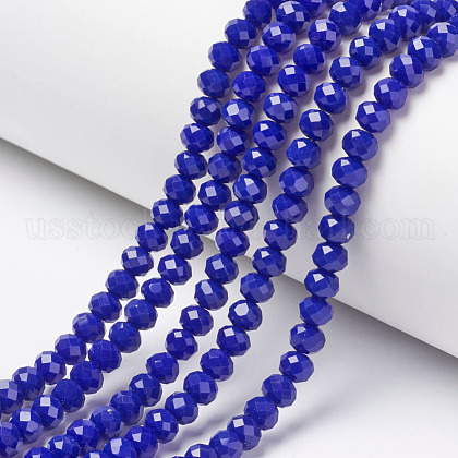 Opaque Solid Color Glass Beads Strands US-EGLA-A034-P3mm-D07-1