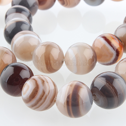 Dyed & Heated Natural Agate Round Beads Strands US-G-E230-01-12mm-1