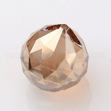 Faceted Round Glass Pendants US-GLAA-O008-F02-1