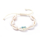 Adjustable Printed Cowrie Shell Braided Bead Bracelets US-BJEW-JB05154-01-1
