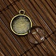 12mm Domed Transparent Glass Cabochons and Antique Bronze Tibetan Style Pendant Cabochon Settings US-DIY-X0158-AB-FF-3