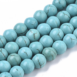 Synthetic Turquoise Beads Strands US-TURQ-S192-6mm-2