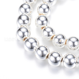 Electroplate Non-magnetic Synthetic Hematite Bead Strands US-G-Q466-8mm-02