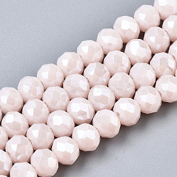 Electroplate Glass Beads Strands US-EGLA-A034-P6mm-A08