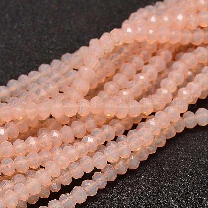 Faceted Rondelle Glass Beads Strands US-GLAA-I033-4mm-09-1