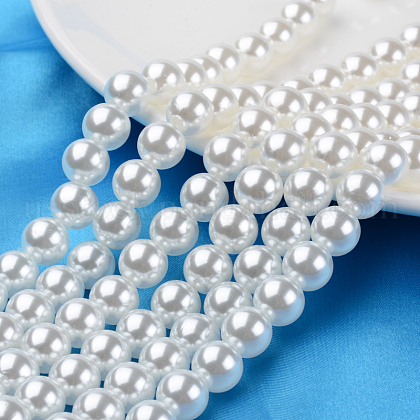 ABS Plastic Imitation Pearl Round Beads US-MACR-S789-6mm-01-1