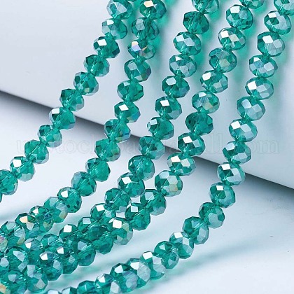 Electroplate Glass Beads Strands US-EGLA-A034-T8mm-B04-1