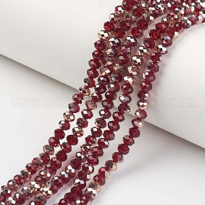 Electroplate Transparent Glass Beads Strands US-EGLA-A034-T8mm-N05-1