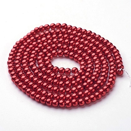 Glass Pearl Beads Strands US-HY-4D-B73-1