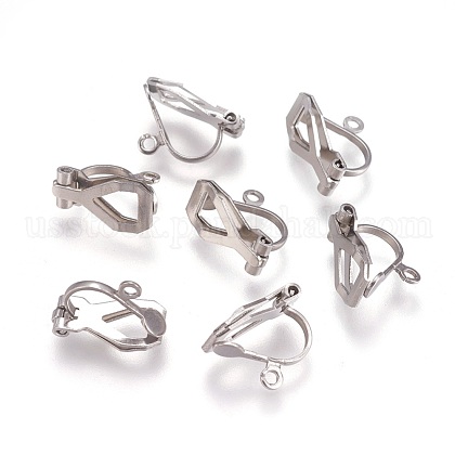 304 Stainless Steel Clip-on Earring Findings US-STAS-P206-02P-1