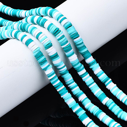 Handmade Polymer Clay Beads Strands&nbsp;US-CLAY-R089-6mm-085-5